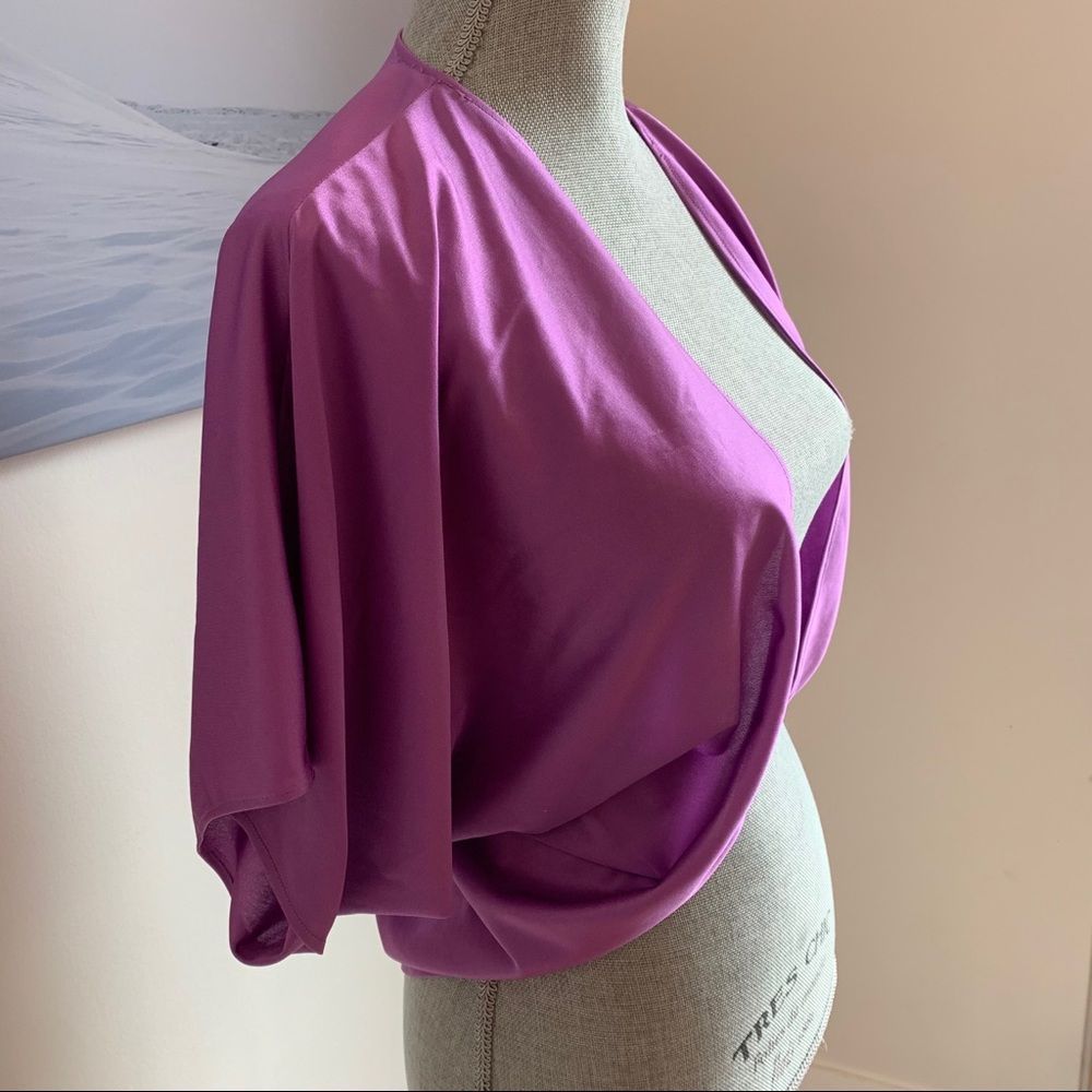 Vintage satin shimmer purple shrug shawl